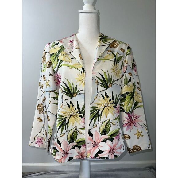 Women’s SILK Seashell Beaded Beach Blazer SMALL - Picture 1 of 11